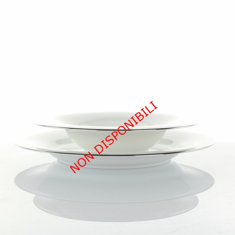 Set 2 Posti Tavola Porcellana Plus Platino by Weissestal